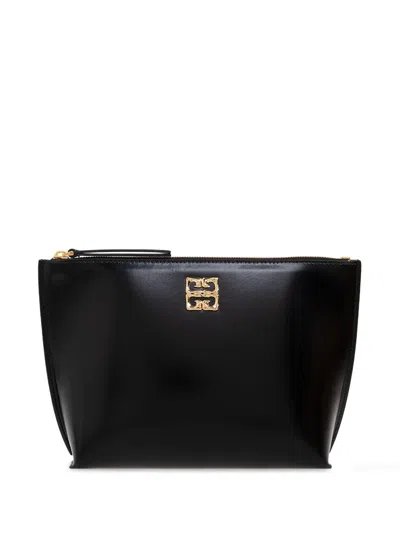Givenchy Liquid Logo Plaque Clutch Bag In Black