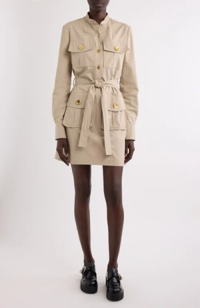 Givenchy Taupe Safari Dress In Poplin In Beige
