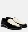 Givenchy Two-tone Leather And Canvas Label Loafers In Black