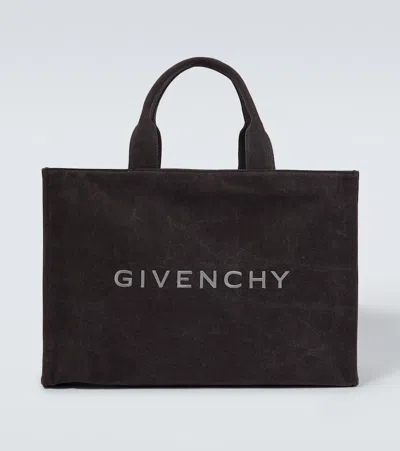 Givenchy Logo Canvas Tote Bag In Burgundy