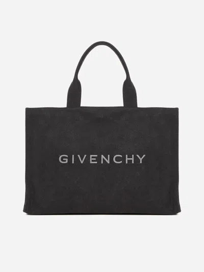 Givenchy Logo Canvas Tote Bag In Black