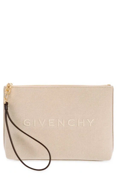 Givenchy Logo Canvas Travel Pouch In Black