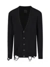 Givenchy Crewneck Sweater With Distressed Hem And Long Sleeves
