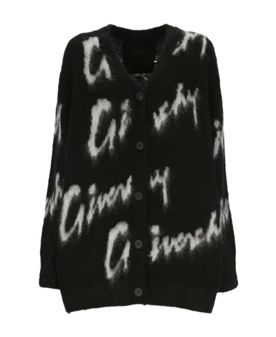 Givenchy Logo Cardigan In Black
