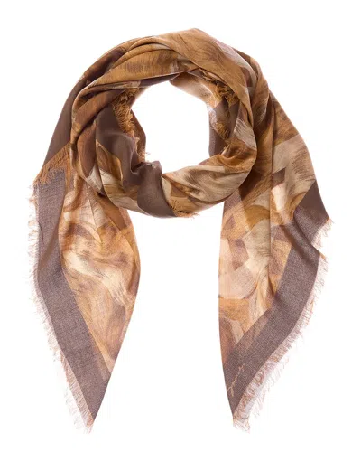 Givenchy Logo Cashmere-blend Scarf In Brown