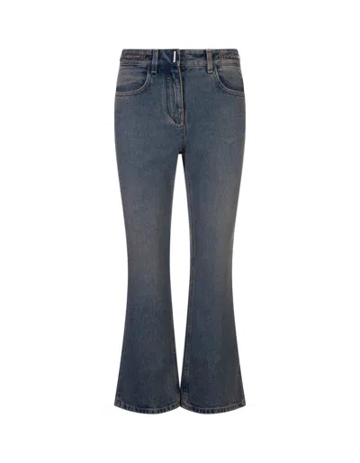 Givenchy Logo Chained Flared Jeans In Blue