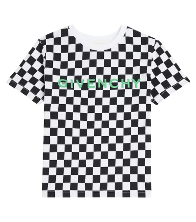 GIVENCHY LOGO CHECKED COTTON JERSEY T-SHIRT
