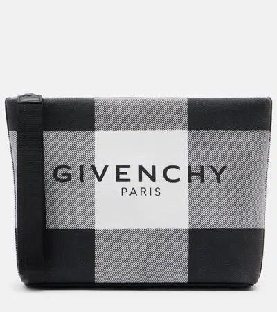 Givenchy Logo Checked Pouch In Black