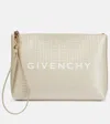 Givenchy Logo Coated Canvas Pouch In Natural/beige