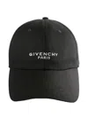 Givenchy Logo Cotton Baseball Cap In Black