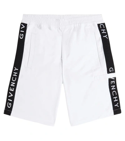 Givenchy Kids' Logo Cotton-blend Bermuda Shorts In White
