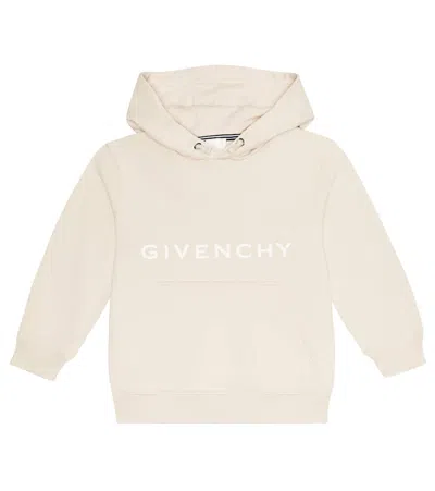 Givenchy Kids' Logo Cotton-blend Hoodie In Beige