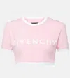 GIVENCHY LOGO COTTON-BLEND JERSEY CROPPED T-SHIRT
