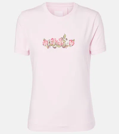 Givenchy Logo Cotton-blend Jersey T-shirt In Pink