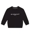 Givenchy Boys Black Kids Logo-print Relaxed-fit Cotton-blend Sweatshirt 4-12 Years In Black