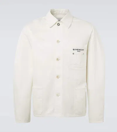 Givenchy Logo Cotton Canvas Jacket In White