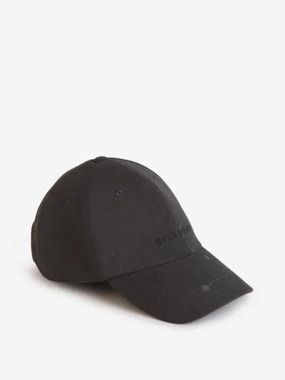 Givenchy Logo Cotton Cap In Dark Grey