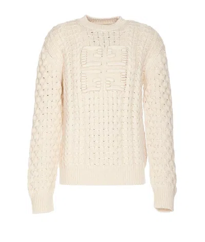 Givenchy Logo Cotton Crewneck Sweater In Metallic