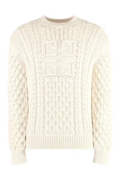 Givenchy Logo Cotton Crewneck Sweater In White