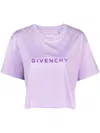 Givenchy Cropped Crew Neck T-shirt With Signature Tufted Design In Lilac