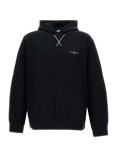 Givenchy Logo Cotton Hoodie In Black