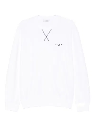 Givenchy White Couture Seam Sweatshirt With Embroidered Logo Men