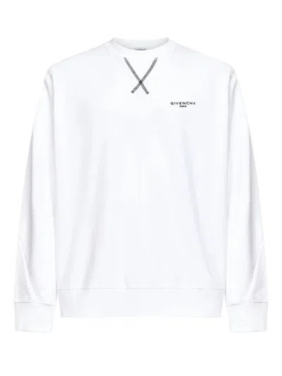 Givenchy White Couture Seam Sweatshirt With Embroidered Logo Men