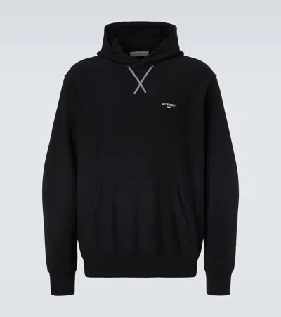 Givenchy Logo Cotton Jersey Hoodie In Black