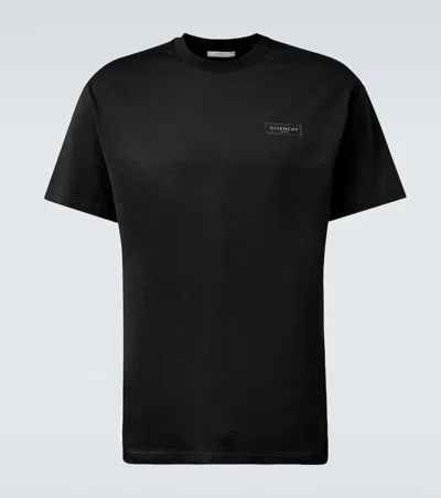 Givenchy Logo Cotton Jersey T-shirt In Black