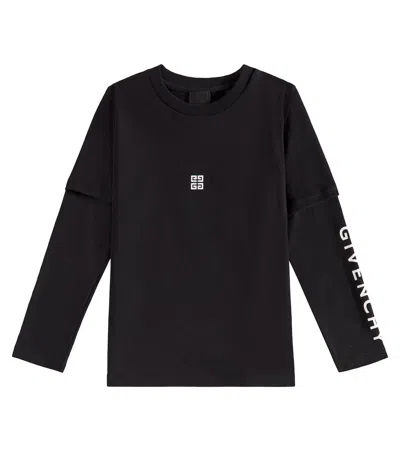 Givenchy Kids' Logo Cotton Jersey T-shirt In Black