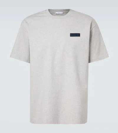 Givenchy Logo Cotton Jersey T-shirt In Gray