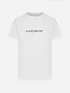 Givenchy White Crewneck T-shirt With Logo Print In Cotton Man In White