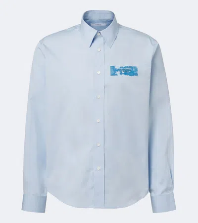 Givenchy Logo Cotton Shirt In Blue
