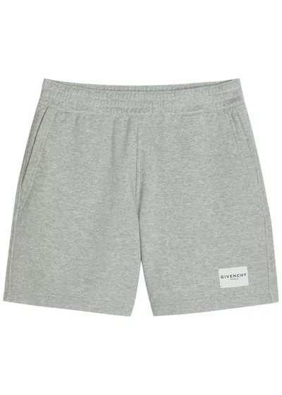 Givenchy Logo Cotton Shorts In Gray