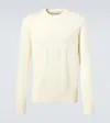Givenchy Mens Ecru Brand-embroidery Crewneck Cotton Jumper In White