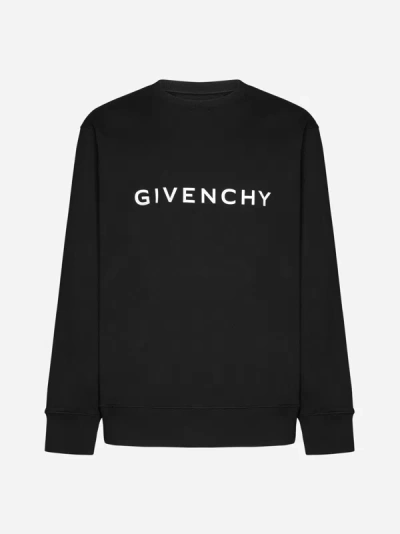 Givenchy Logo印花棉卫衣 In Black