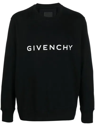 Givenchy Logo Cotton Sweatshirt In Black