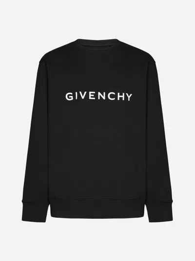 Givenchy Archetype Logo Embroidered Sweatshirt In Black