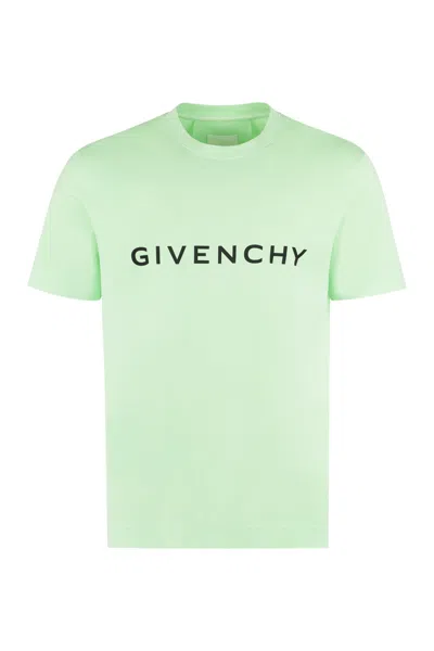 Givenchy Logo Cotton T-shirt In Green