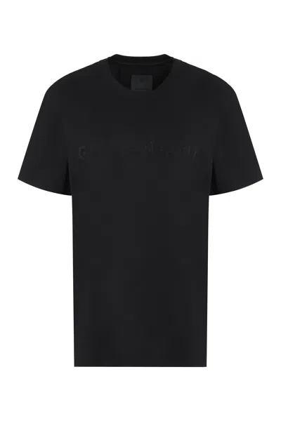 Givenchy Logo Cotton T-shirt In Black