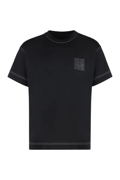 Givenchy Logo Cotton T-shirt In Black