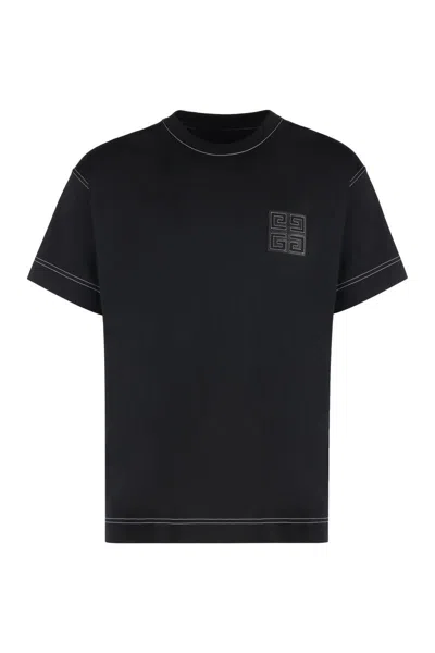Givenchy Logo Cotton T-shirt In Black