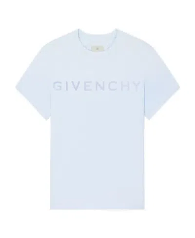 Givenchy Logo Cotton T-shirt In Blue
