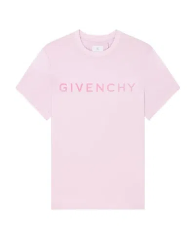 Givenchy Logo Cotton T-shirt In Pink