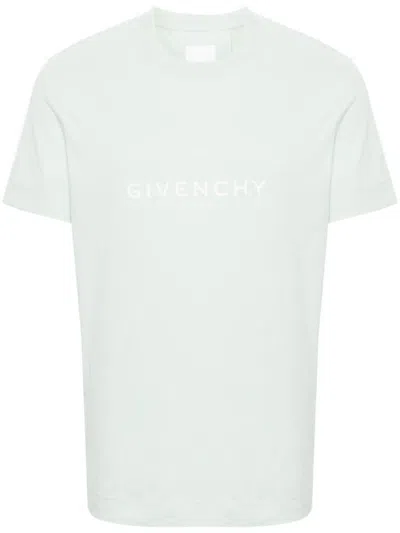 Givenchy T-shirt With Logo In Verde Acqua