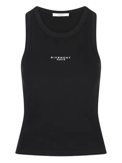 Givenchy Logo Cotton Tank Top In Black
