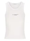 Givenchy White Sleeveless Top With Logo Lettering On The Front In Cotton Stretch Woman In White