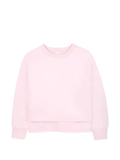 Givenchy Kids' Logo Crew-neck Sweatshirt In Pink