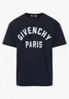 Givenchy Navy Short-sleeved T-shirt With Logo In Blue