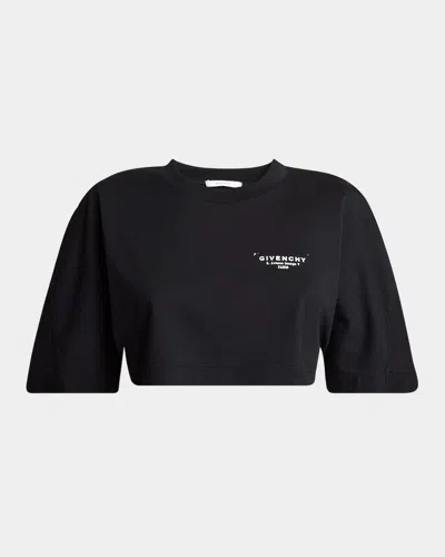 Givenchy Logo Crop Cocoon T-shirt In Black